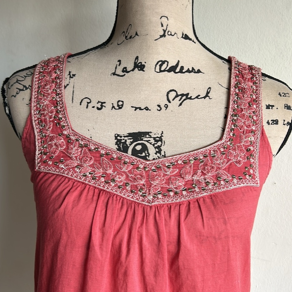 Lucky Brand Sleeveless Decorated Embroidered Top Size XS - Picture 5 of 9